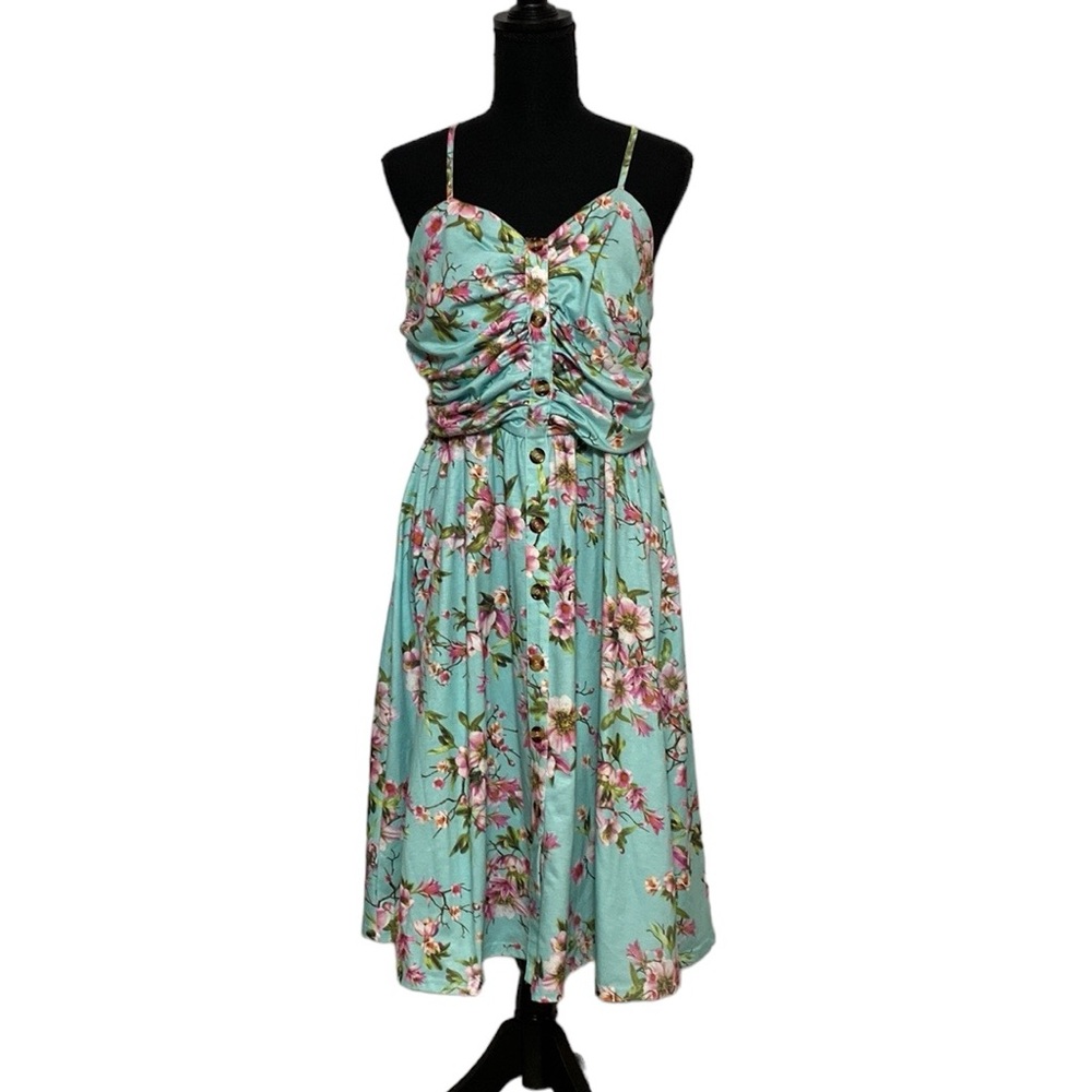 Floral Spaghetti Strap Mini Dress XL